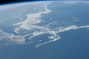 Ice Pattern, Sea of Okhotsk (NASA, International Space Station, 04/14/14)